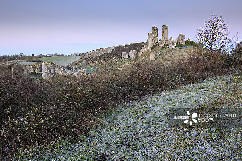 科尔夫城堡的日出图片素材