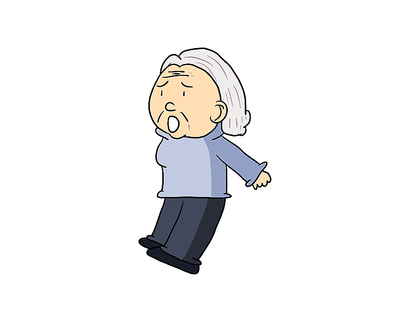 元素：惊讶的手绘老太太图片素材