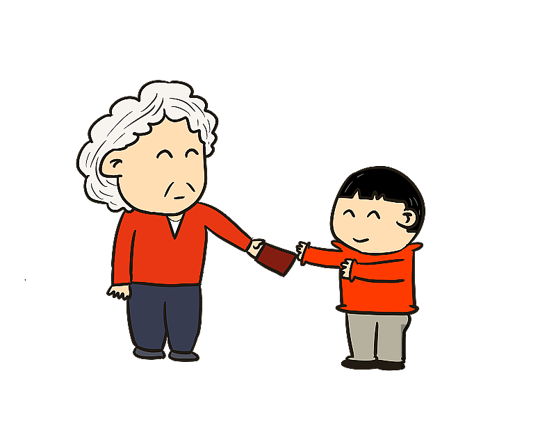 元素：给孩子压岁钱图片素材