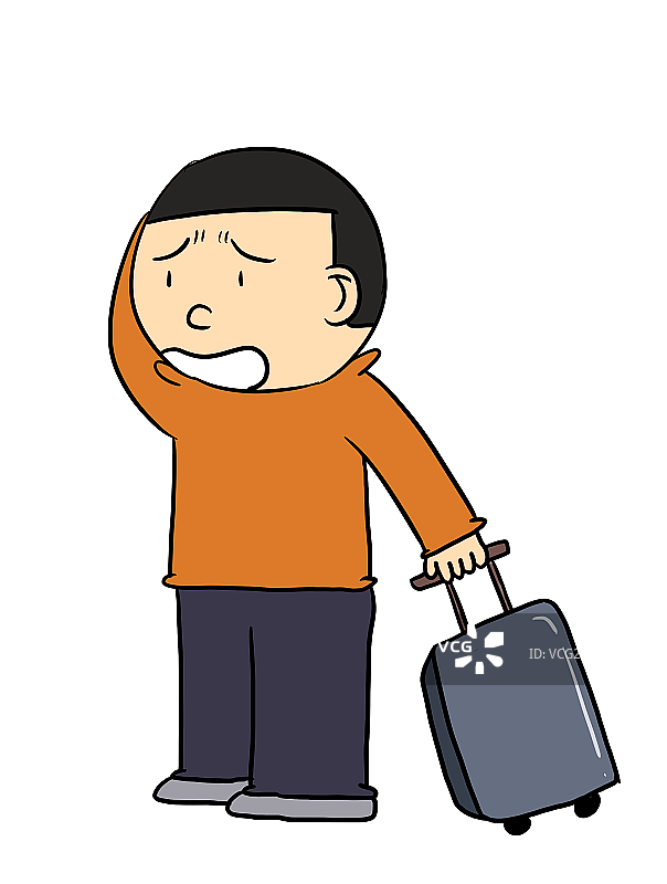 元素：拖着行李箱的人物图片素材