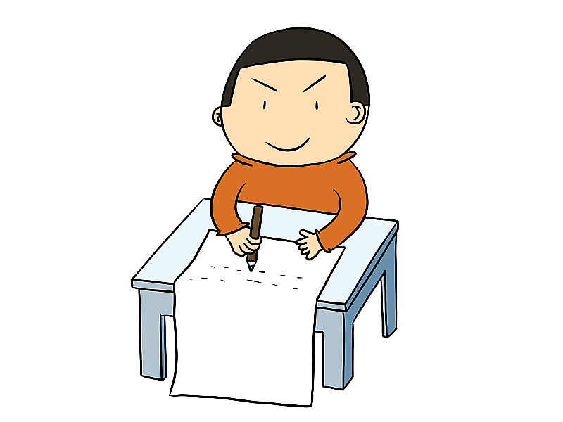 元素：写字的学生图片素材