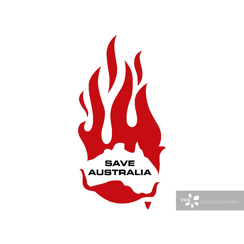 拯救澳大利亚火焰标志图片素材