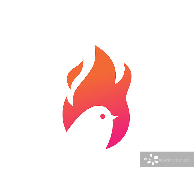 火鸟负空间Logo图标图片素材