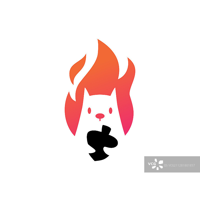 消防松鼠logo负空间图标图片素材