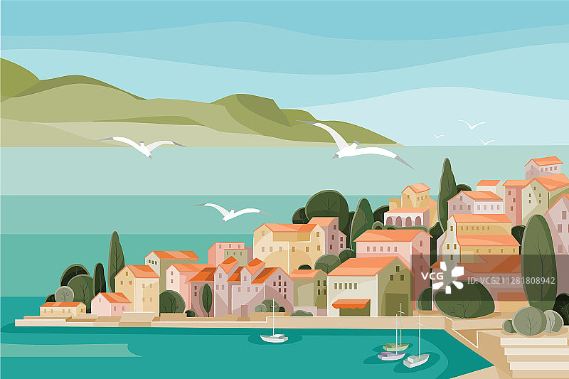 地中海海景图片素材