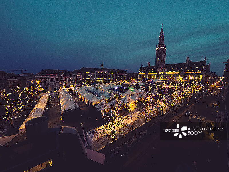 鲁汶圣诞市场图片素材