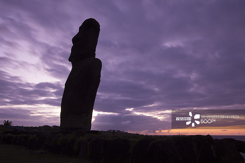 复活节岛Hanga Roa的日落，智利图片素材