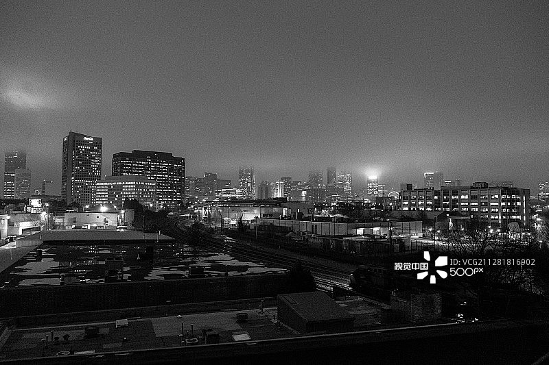 黑白亚特兰大城市景观图片素材