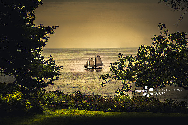 缅因州纵帆船图片素材