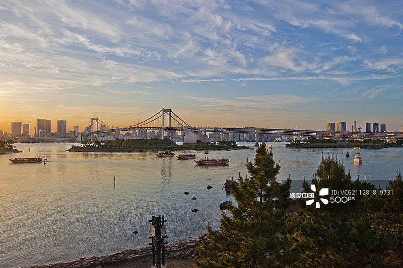 台场日落图片素材