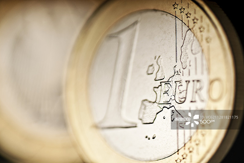 欧元硬币细节图片素材