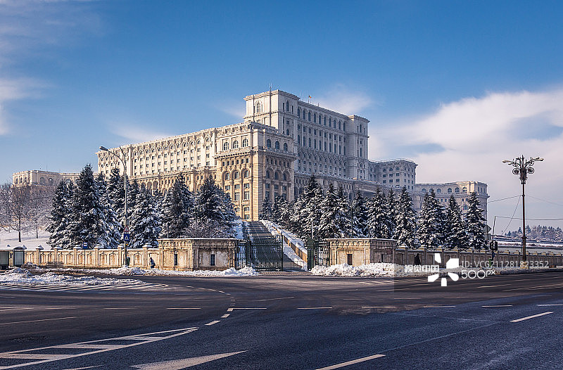 冰冻的布加勒斯特图片素材