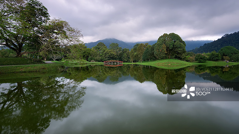太平湖阴天全景图片素材