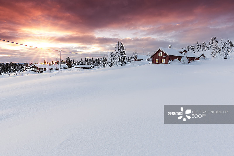 利勒哈默尔日落图片素材