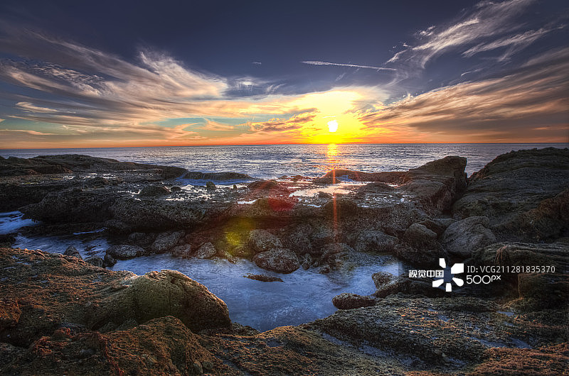 拉古纳海滩日落图片素材