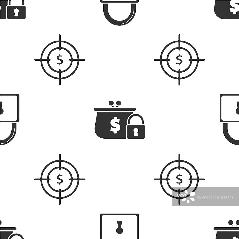 带锁的钱包和目标图片素材