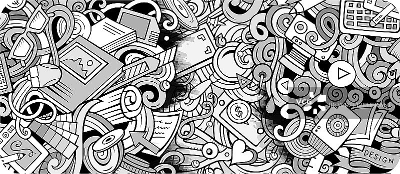 设计师手绘涂鸦banner卡通图片素材