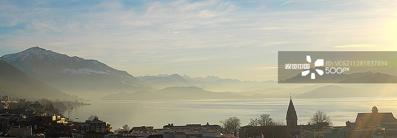 瑞士楚格日落图片素材