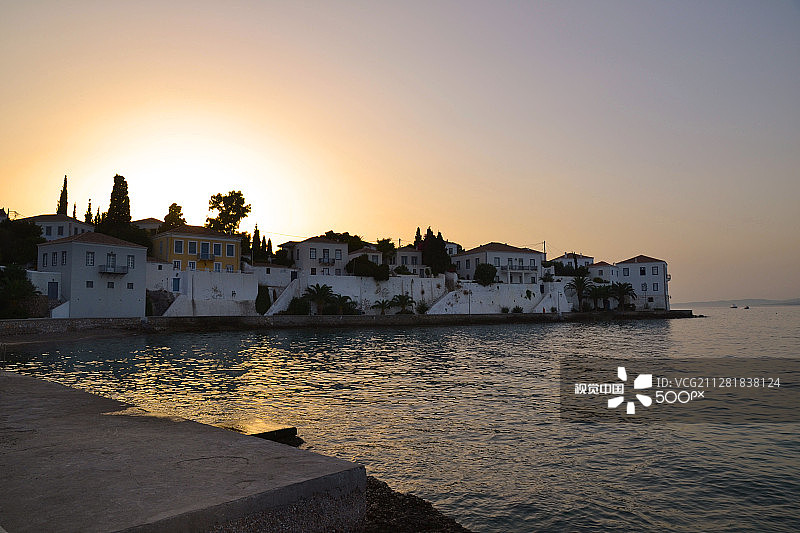 斯佩采斯岛日落图片素材