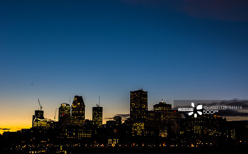 蒙特利尔城市日落图片素材