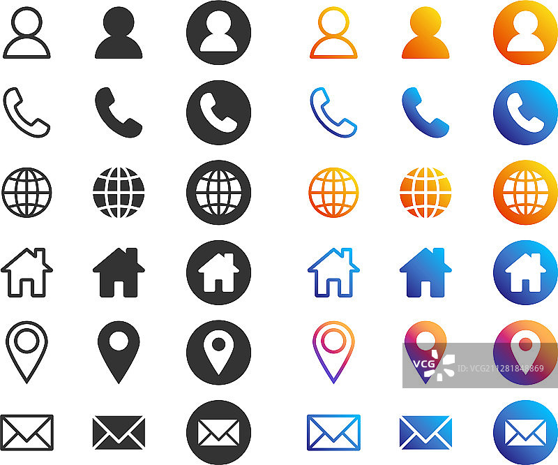 公司连接名片图标集图片素材