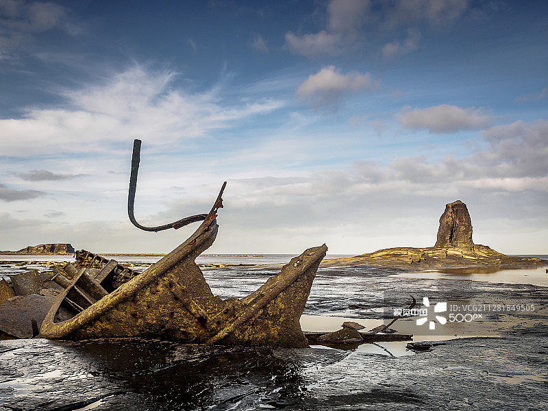 范·特罗姆普海军上将号在索尔特威克湾的残骸图片素材