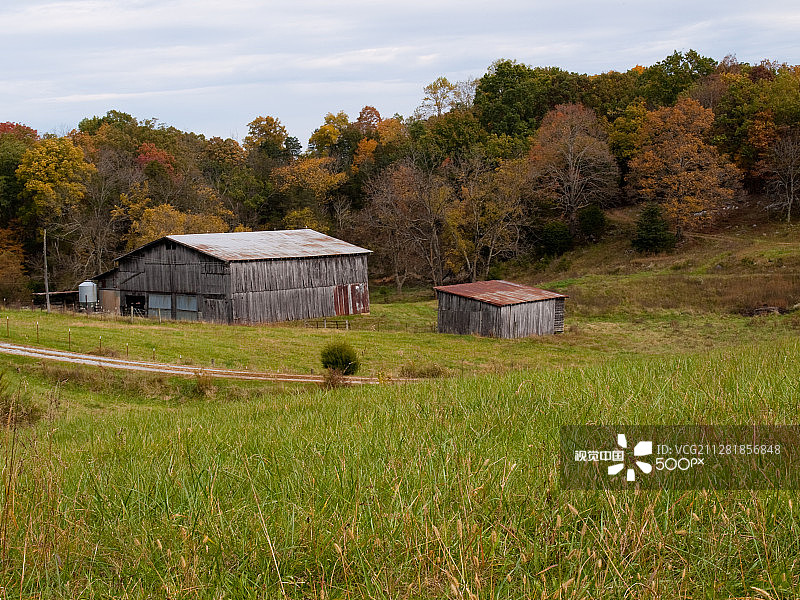 秋季谷仓和棚屋图片素材