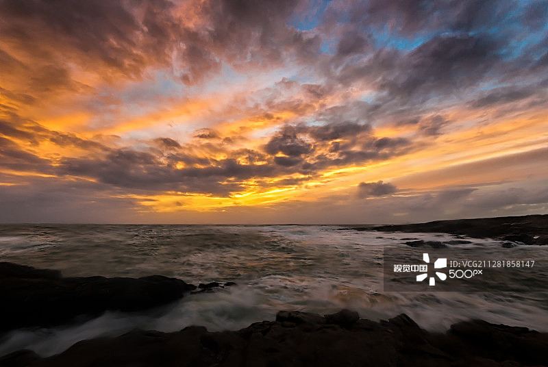 法国基伯龙美丽的日落图片素材