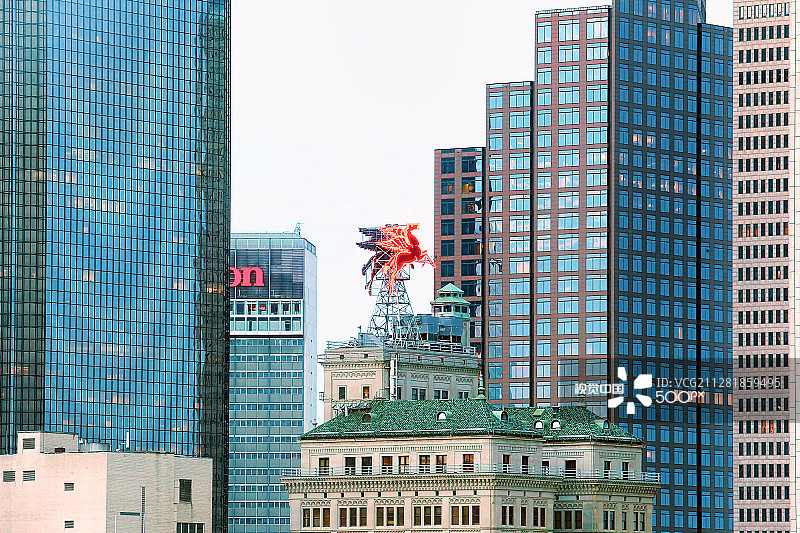 达拉斯，德克萨斯州的飞马地标图片素材