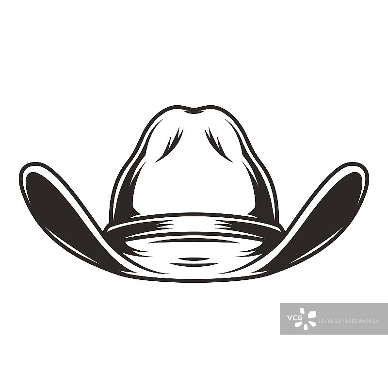 牛仔帽正面视图模板图片素材