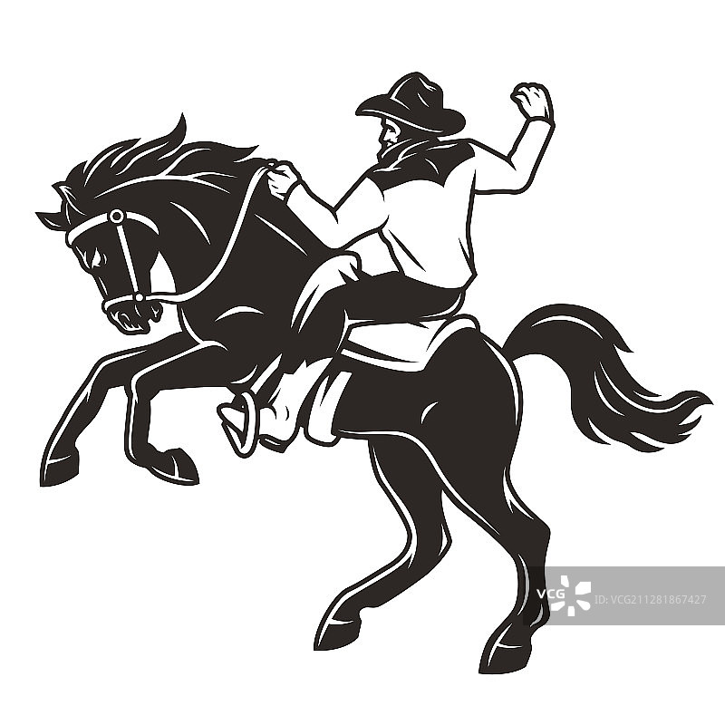 戴牛仔帽的骑马者图片素材