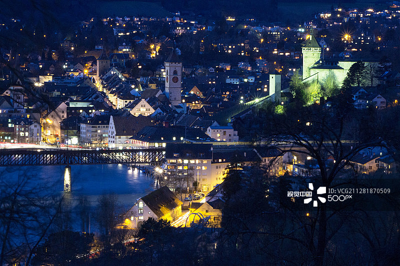 沙夫豪森夜景图片素材