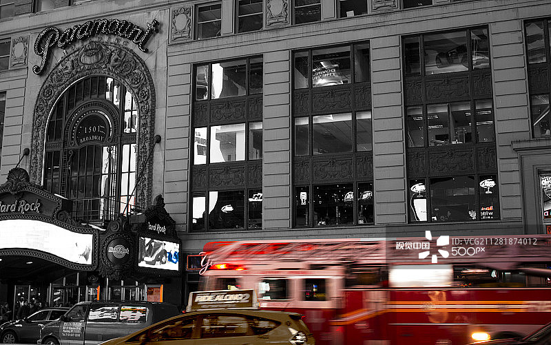 时代广场的消防车图片素材