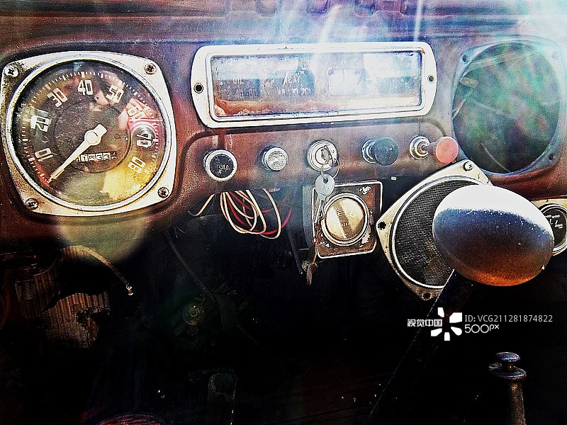 1952年道奇卡车仪表盘抽象图图片素材