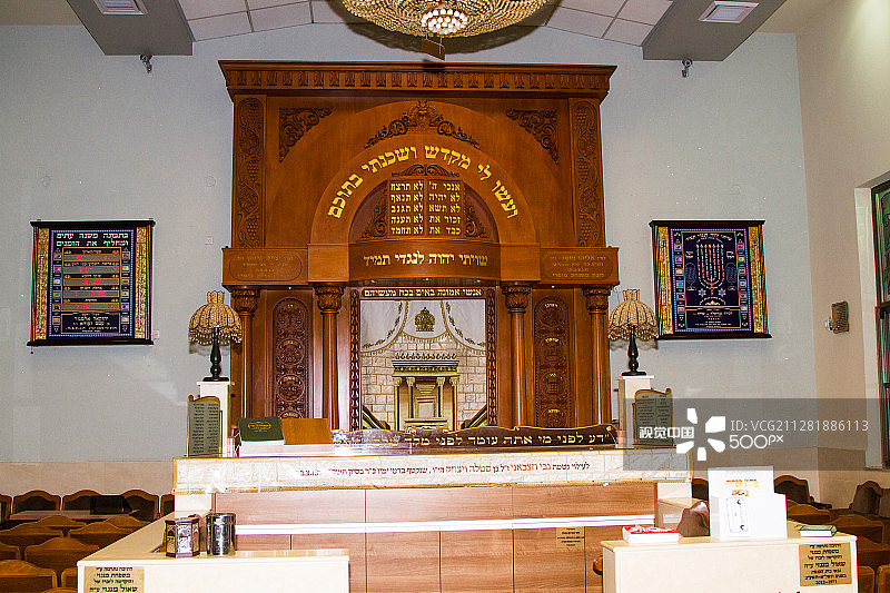 以色列特拉维夫的基普西特犹太教堂内部图片素材