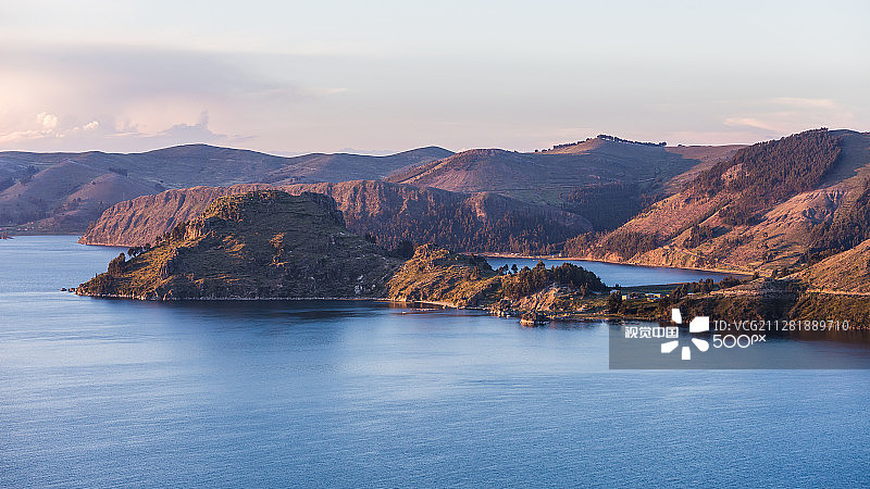 的的喀喀湖日落图片素材