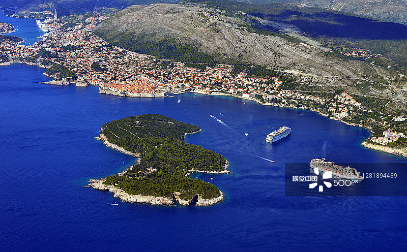 克罗地亚杜布罗夫尼克鸟瞰图图片素材