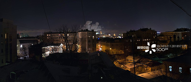 莫斯科夜景屋顶图片素材