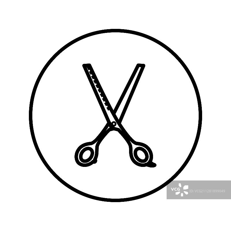 通用美发剪刀图标（可编辑）图片素材