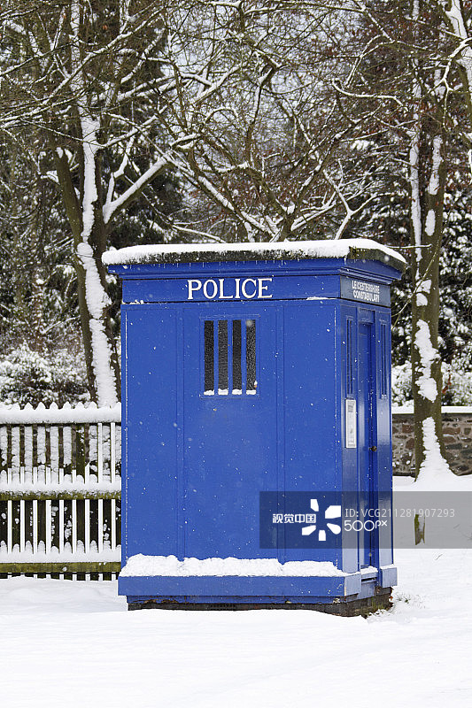 布拉德盖特公园的警用电话亭图片素材