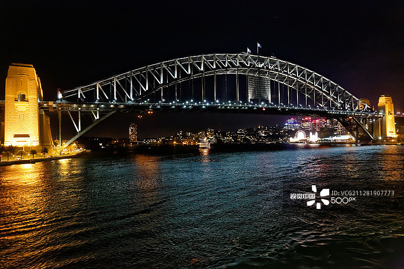悉尼海港大桥夜景图片素材