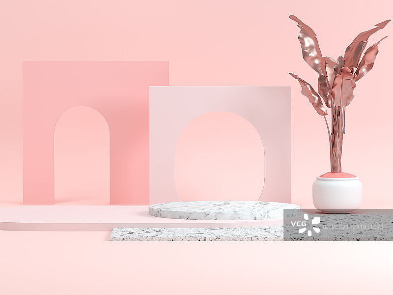 C4D风格虚拟室内空间电商产品展示平台图片素材