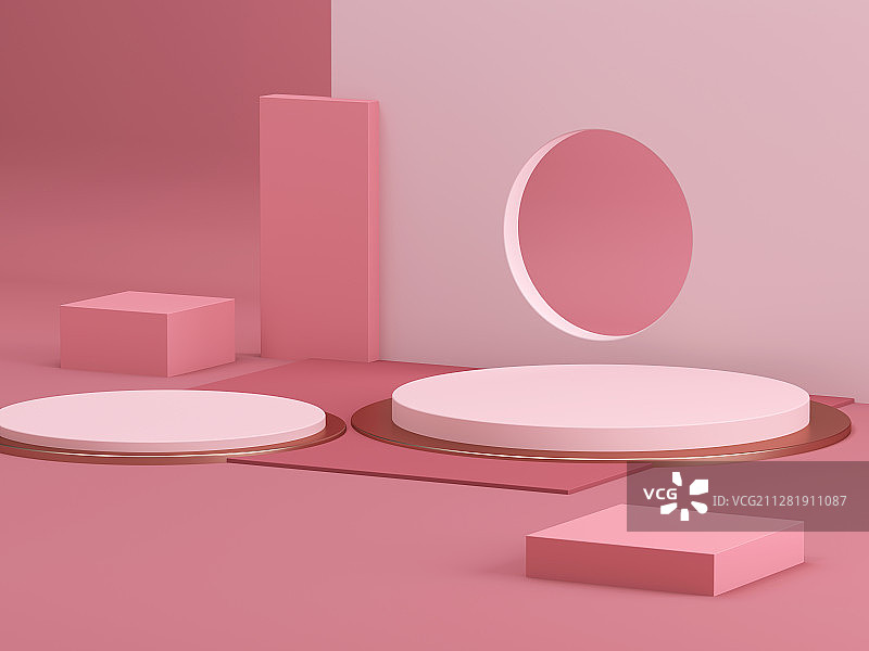 C4D风格虚拟室内空间电商产品展示平台图片素材