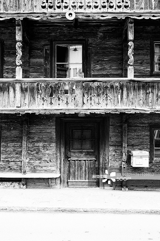 黑白乡村农舍图片素材