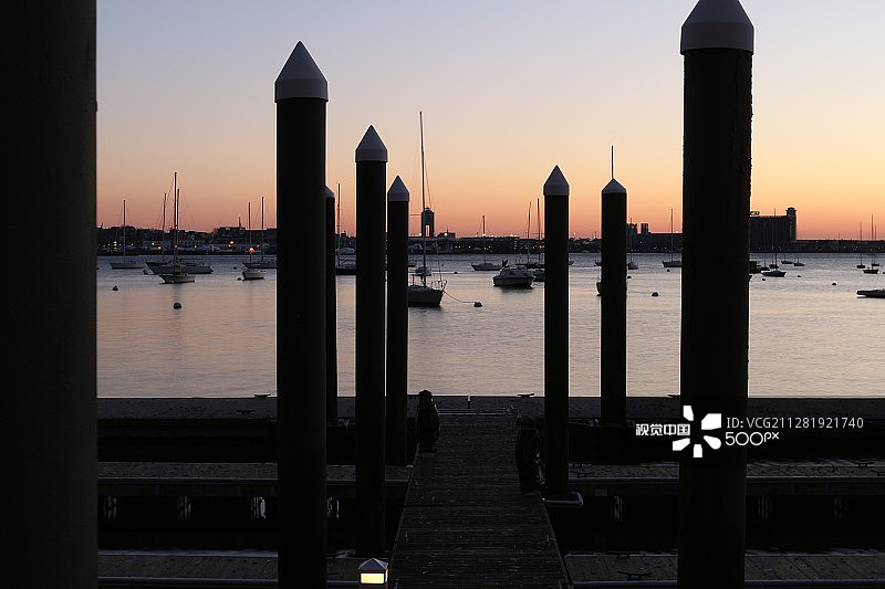 波士顿港的日出图片素材