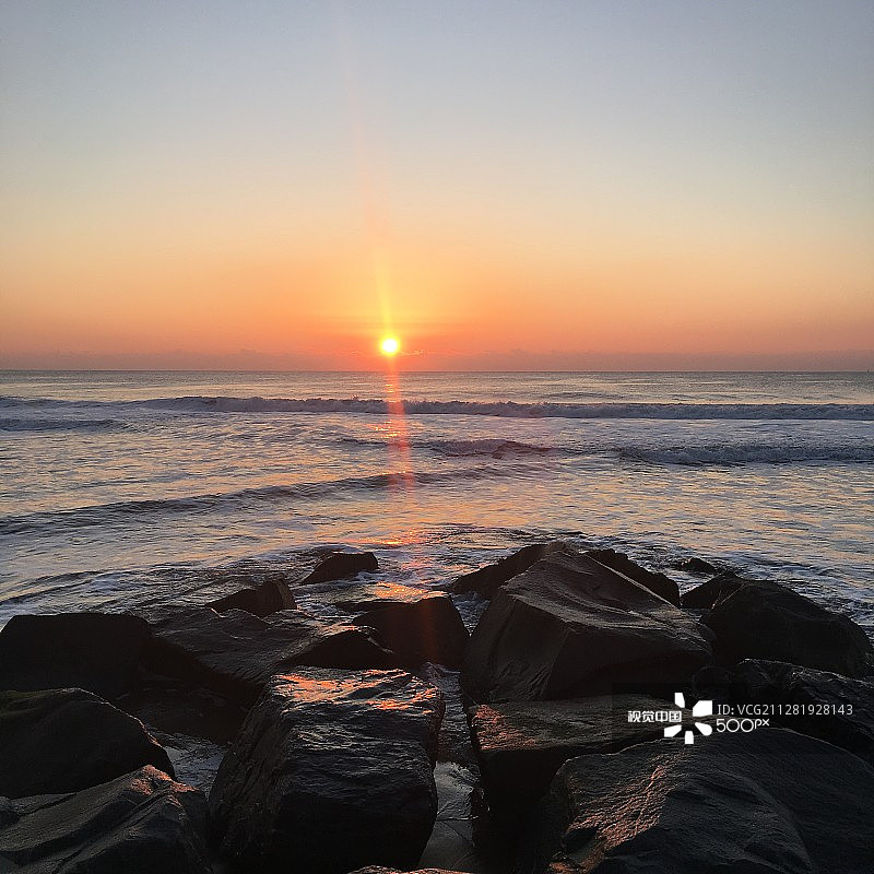 马里兰州海洋城的日出，2016年2月18日图片素材