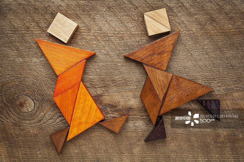 跳舞的七巧板人图片素材