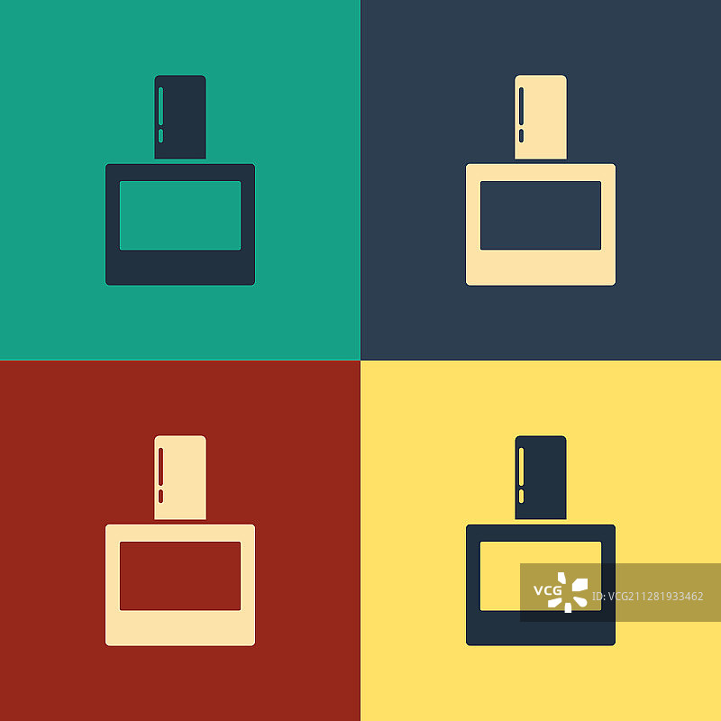 彩色背景上隔离的彩色须后水图标图片素材