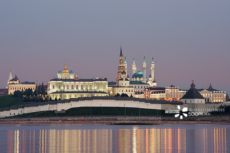 喀山克里姆林宫夜景图片素材