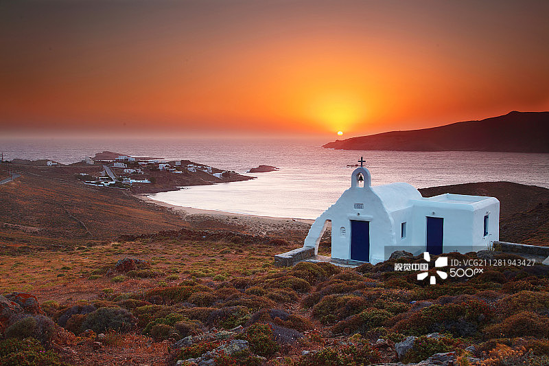 米科诺斯岛教堂图片素材